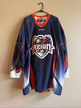 CCM Ontario Reign Navy and Orange Hockey Jersey